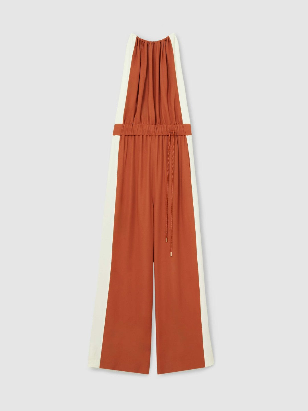 Reiss | Colour-Block Rope-Cord Jumpsuit in Orange
