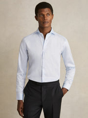 Reiss | Regular Fit Cotton-Twill Two-Fold Shirt Slim-Fit in Soft Blue