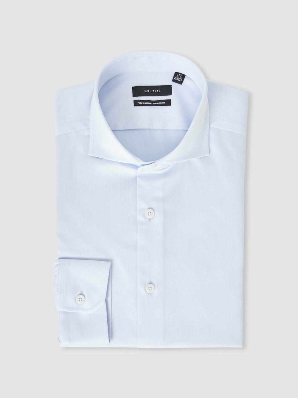 Reiss | Regular Fit Cotton-Twill Two-Fold Shirt Slim-Fit in Soft Blue