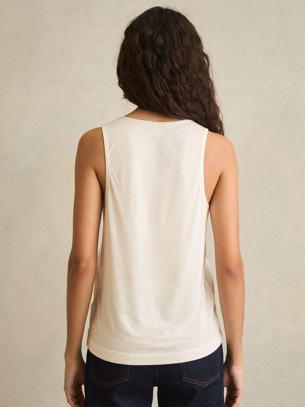 Reiss | Silk-Front Cami Top in White