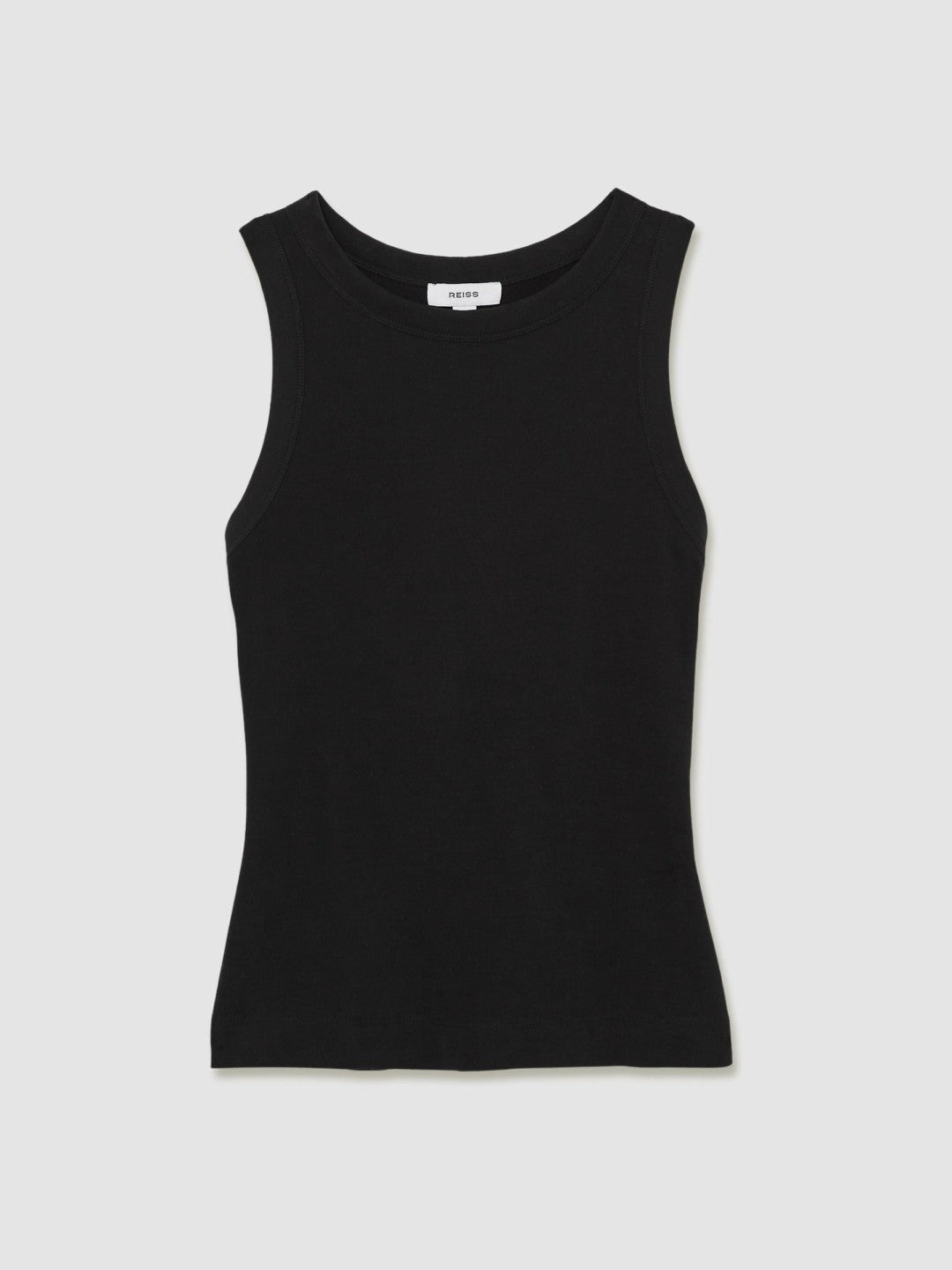 Reiss | Stretch-Cotton Racerback Vest in Black