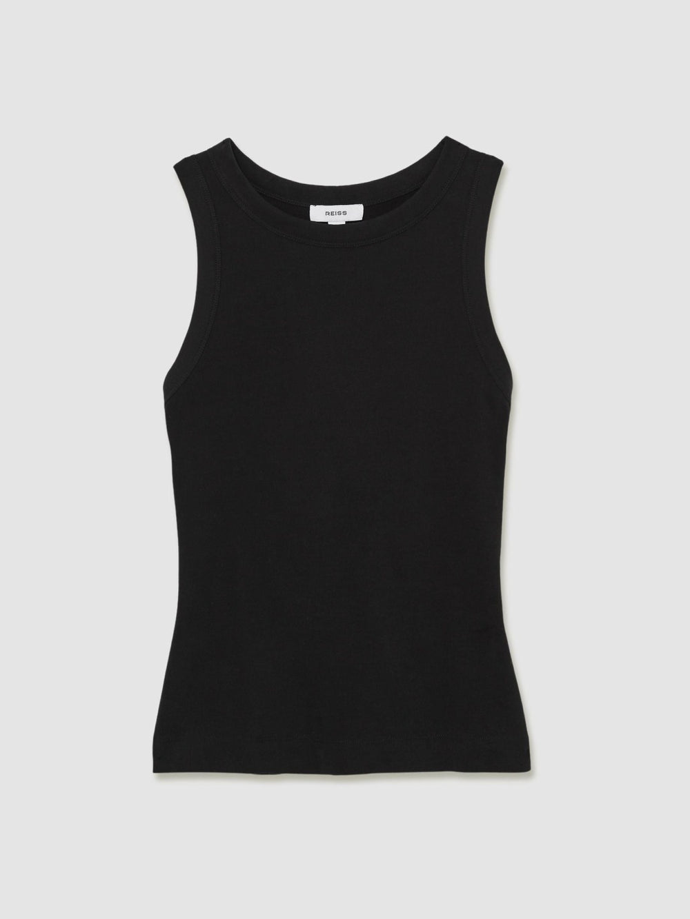 Reiss | Stretch-Cotton Racerback Vest in Black