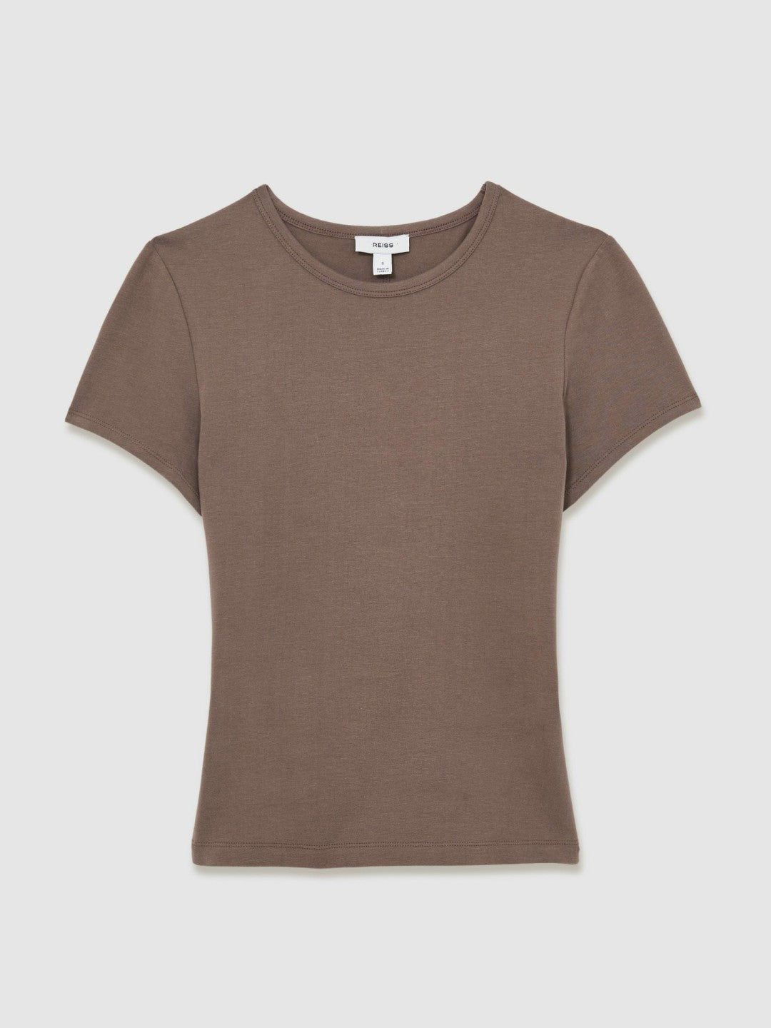 Reiss | Stretch-Cotton Crew-Neck T-Shirt in Mink