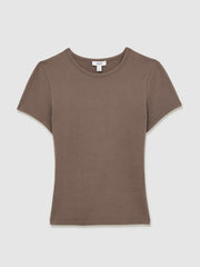 Reiss | Stretch-Cotton Crew-Neck T-Shirt in Mink
