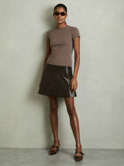 Reiss | Stretch-Cotton Crew-Neck T-Shirt in Mink