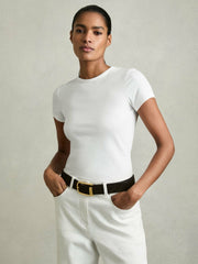Reiss | Stretch-Cotton Crew-Neck T-Shirt in White