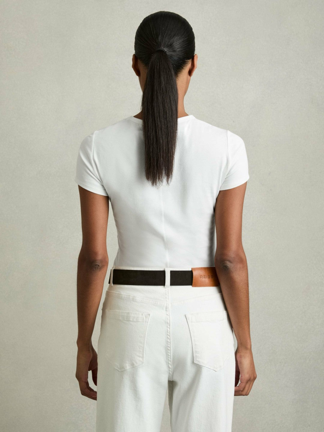 Reiss | Stretch-Cotton Crew-Neck T-Shirt in White