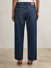 Reiss | Petite Mid-Rise Straight-Leg Jeans in Mid Blue
