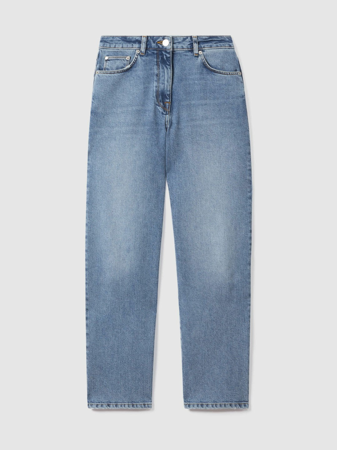 Reiss | Petite Mid-Rise Straight-Leg Jeans in Light Blue