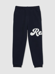 Reiss | 9-13 yrs Cotton-Blend Logo Script Joggers in Navy