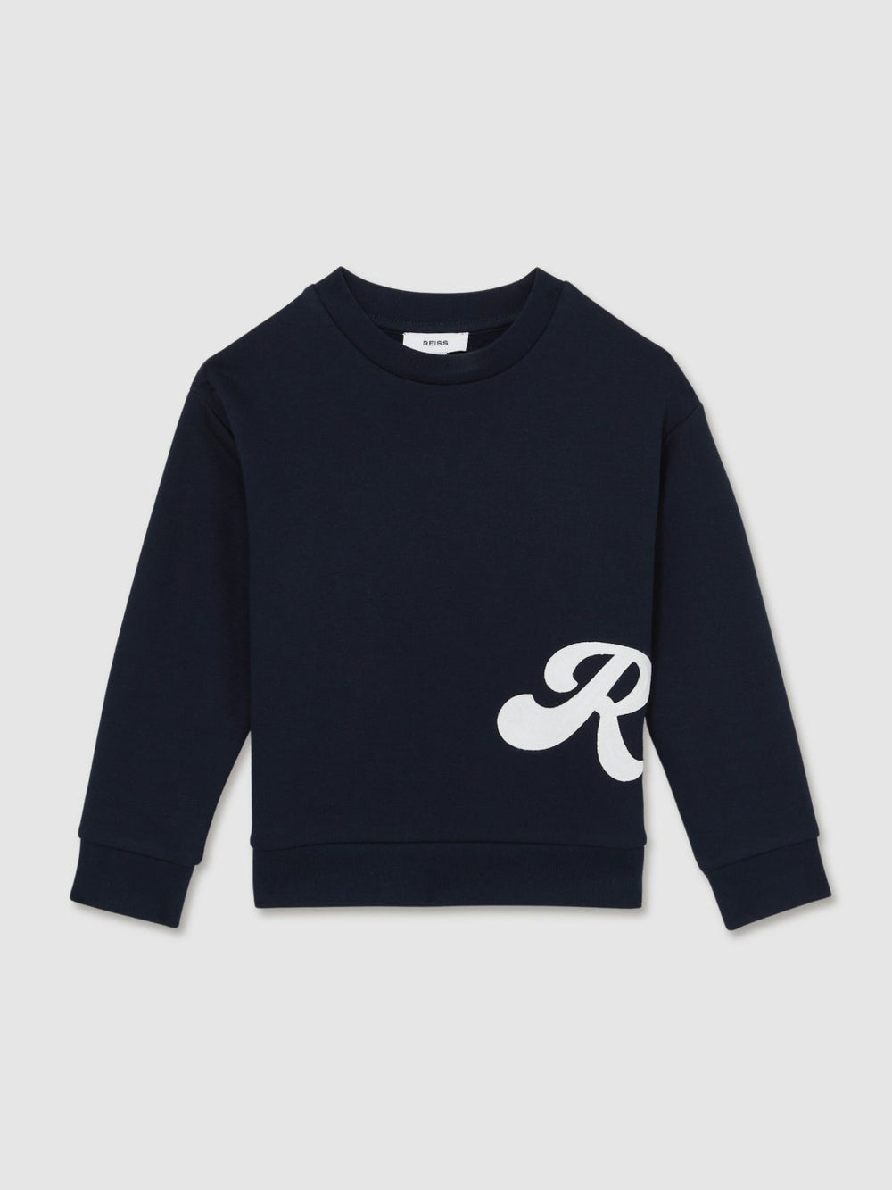 Reiss | 3-9 yrs Cotton-Blend Logo Script Sweatshirt in Navy