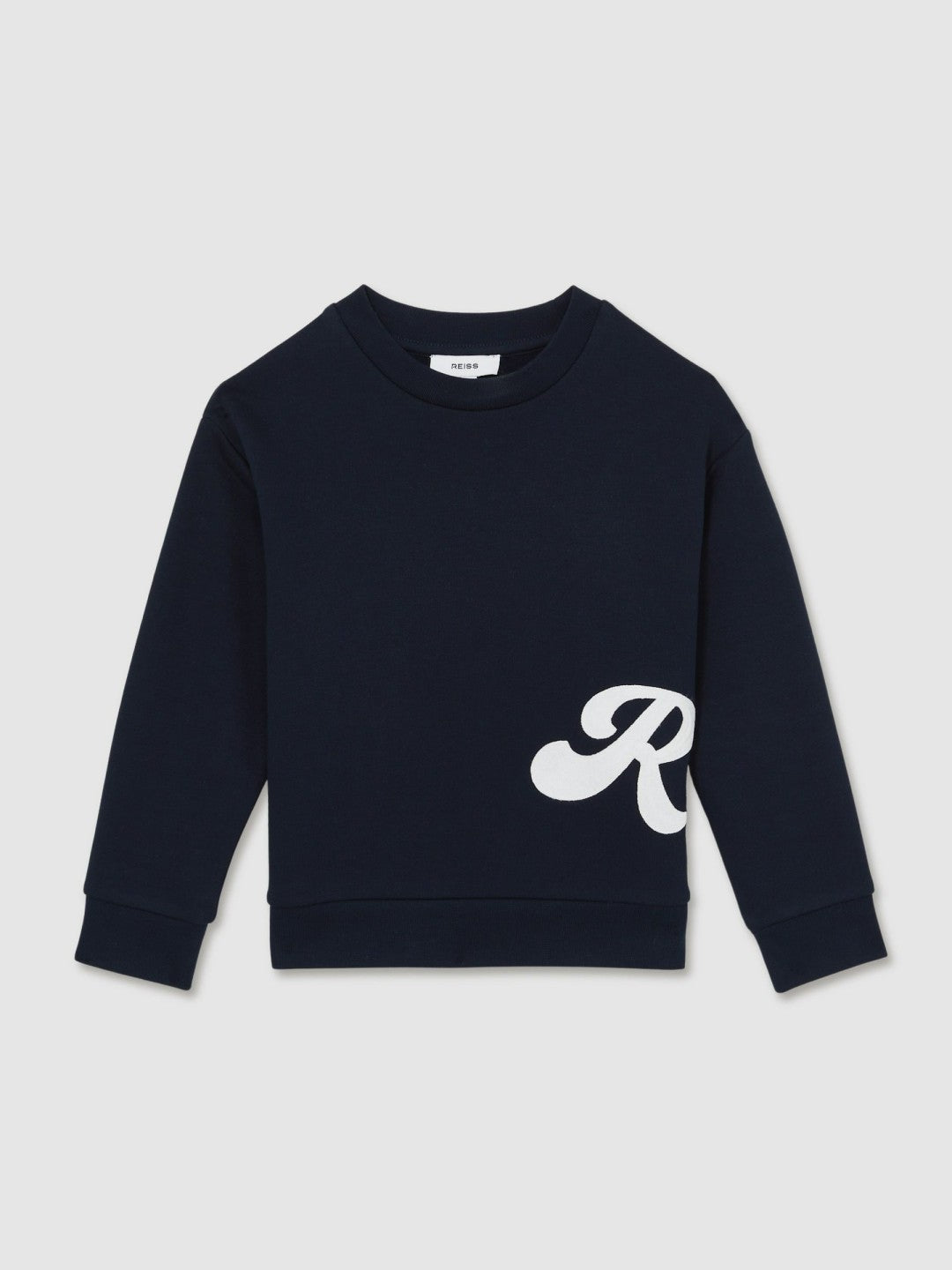 Reiss | 9-13 yrs Cotton-Blend Logo Script Sweatshirt in Navy