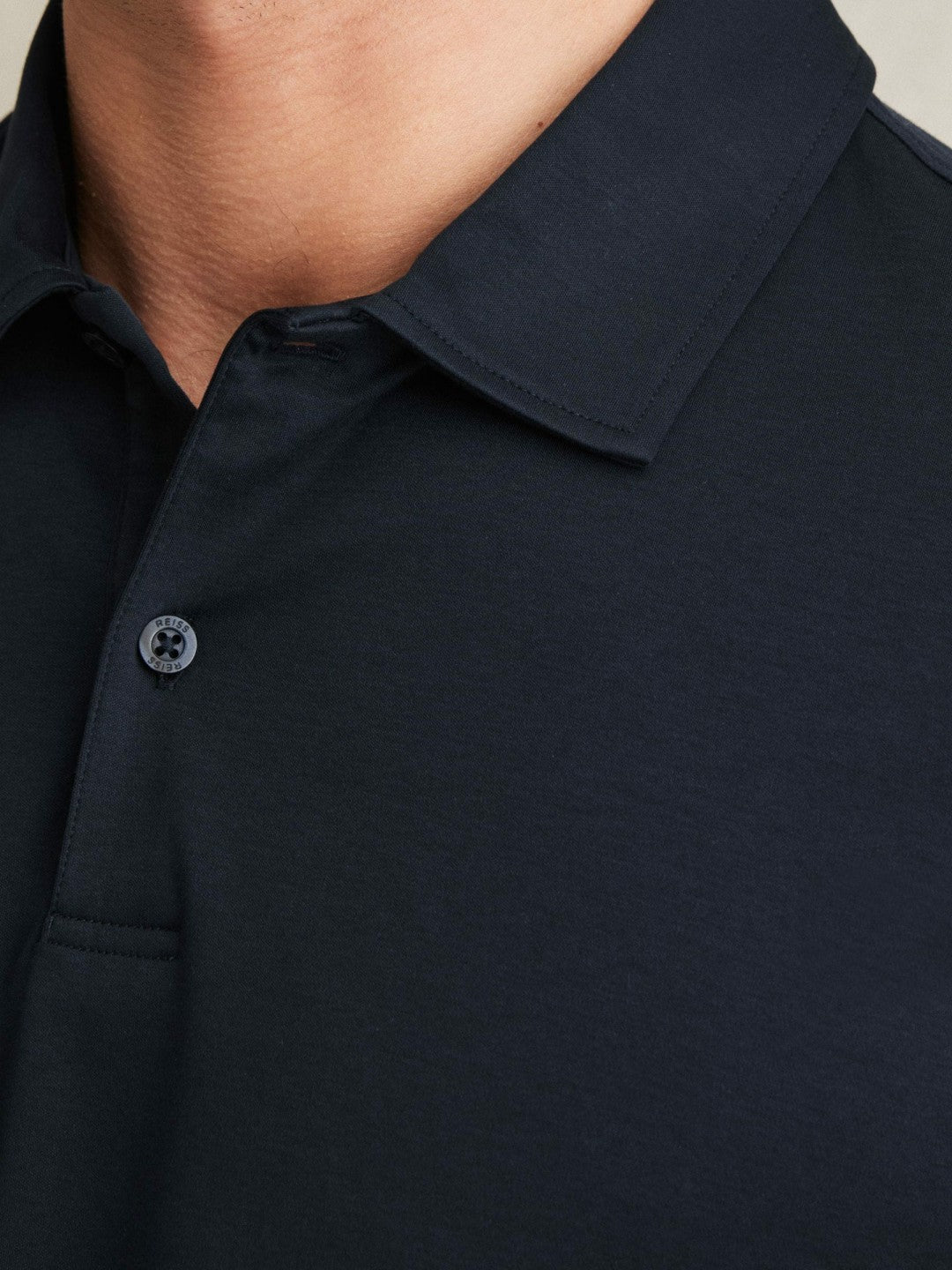 Reiss | Cotton Short-Sleeve Polo Shirt in Navy
