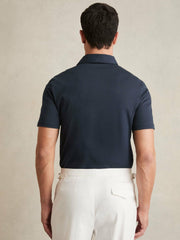 Reiss | Cotton Short-Sleeve Polo Shirt in Navy