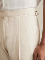 Reiss | Cotton-Blend Tapered Trousers in Stone