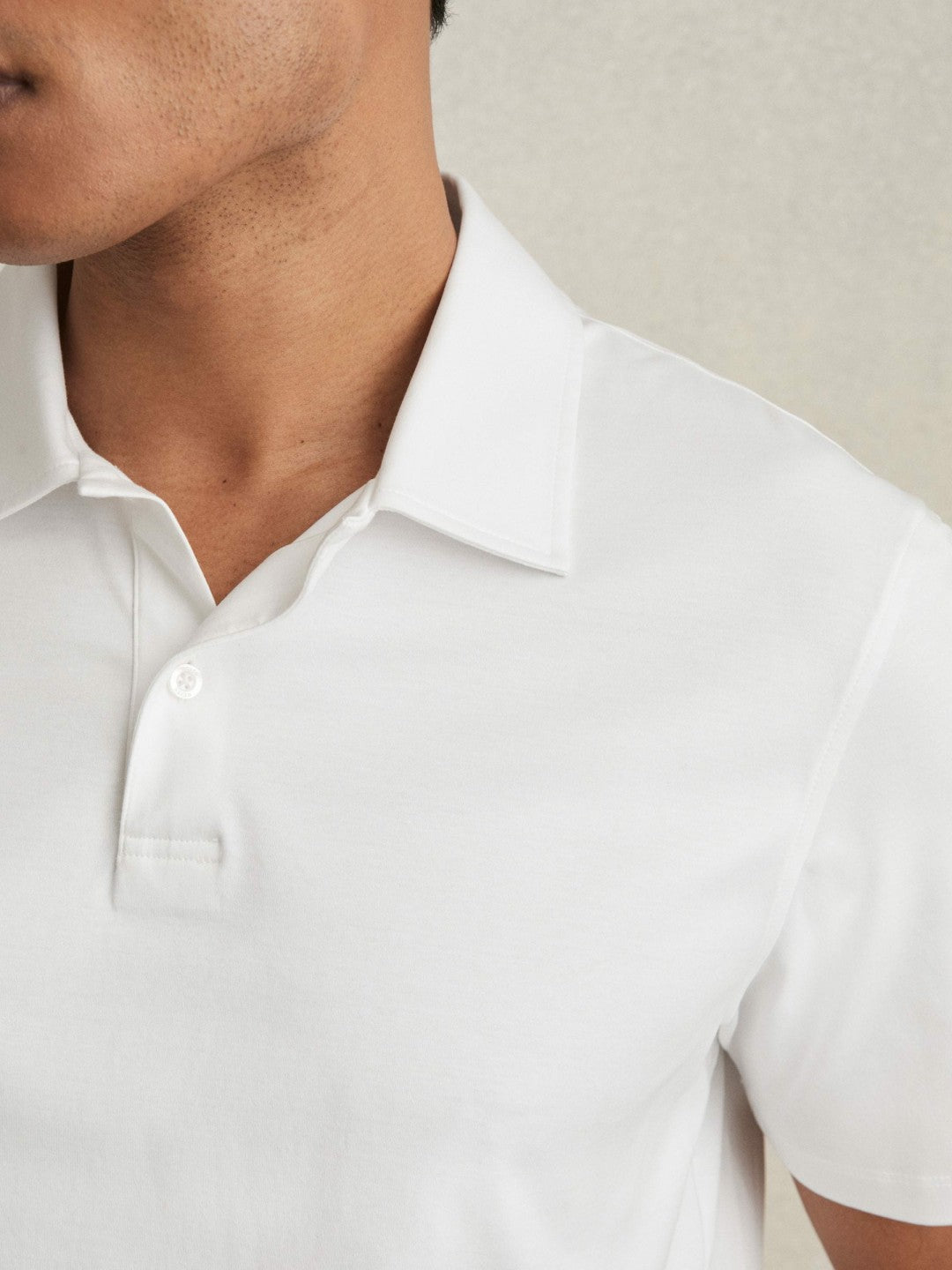 Reiss | Cotton Short-Sleeve Polo Shirt in White
