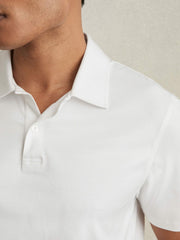 Reiss | Cotton Short-Sleeve Polo Shirt in White