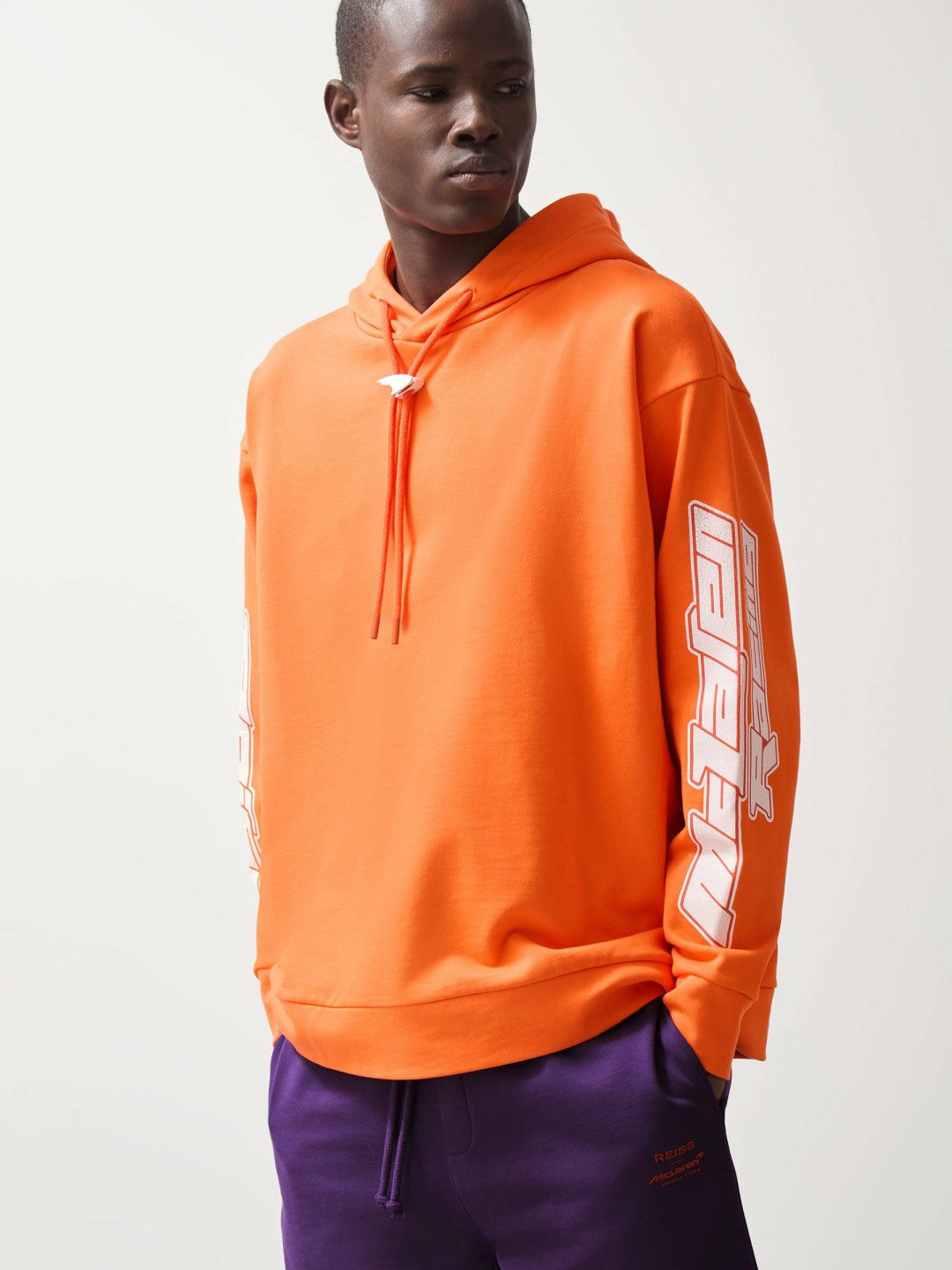 Reiss | McLaren F1 Team Oversize Toggle Hoodie Unisex Fit in Papaya Orange