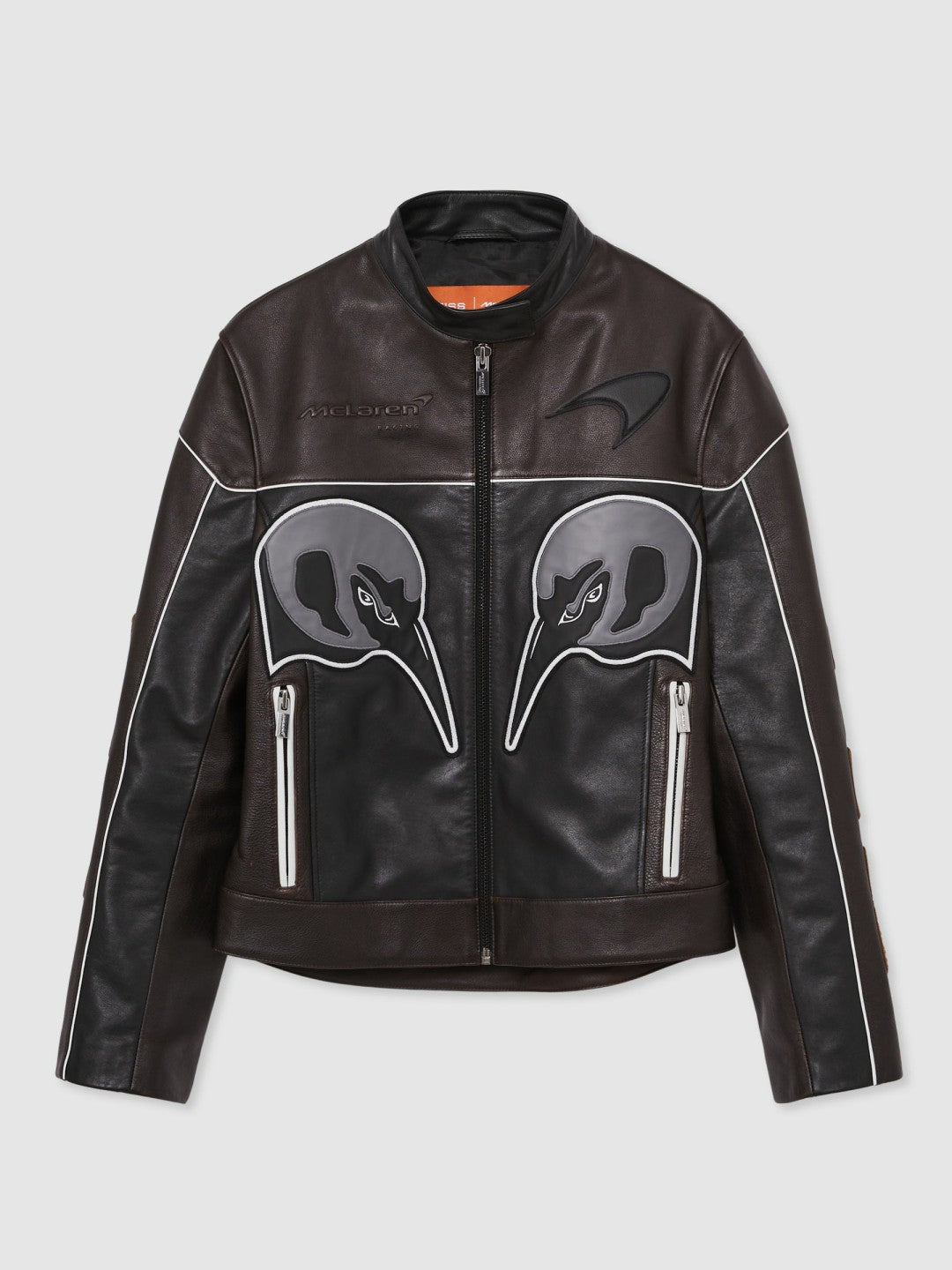 Reiss | McLaren F1 Team Leather Biker Jacket in Black