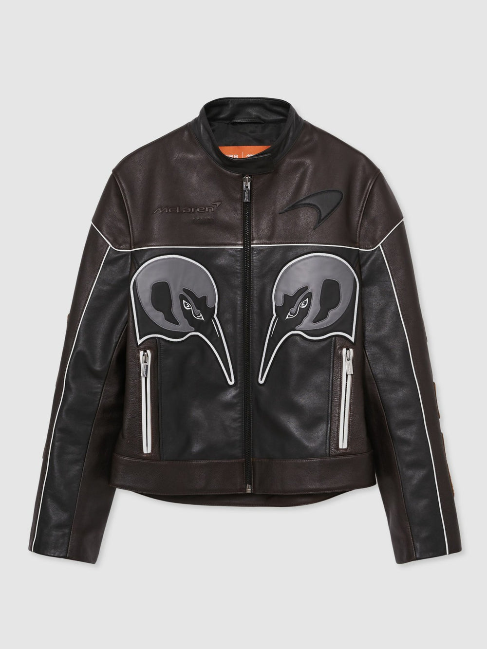 Reiss | McLaren F1 Team Leather Biker Jacket in Black