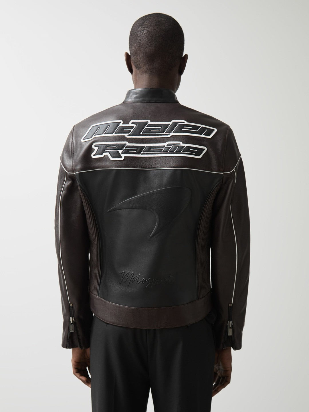 Reiss | McLaren F1 Team Leather Biker Jacket in Black