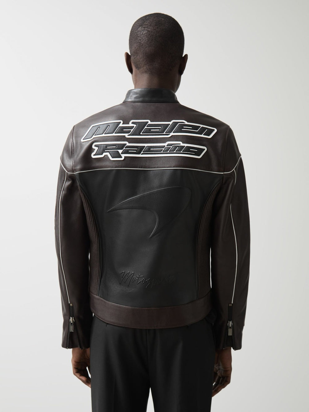Reiss | McLaren F1 Team Leather Biker Jacket in Black
