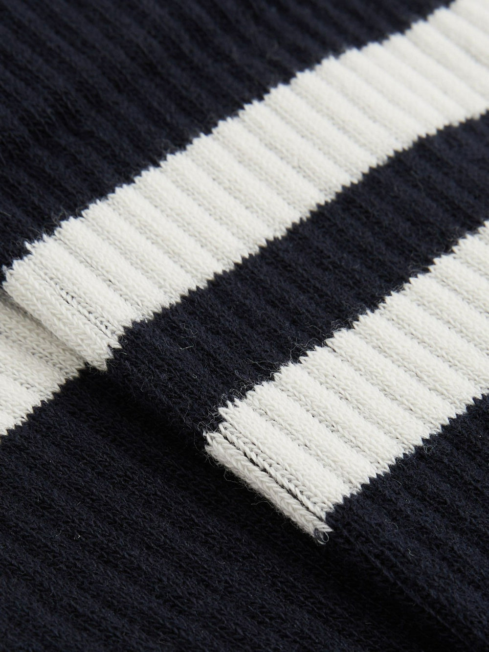 Reiss | Cotton-Blend Double-Stripe Socks in Navy/Ecru