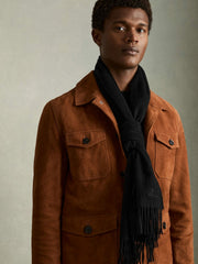 Reiss | Wool and Cashmere Scarf in Black