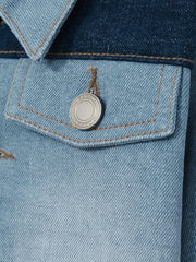 Reiss | 4-9 yrs Patchwork Two-Tone Denim Jacket in Blue