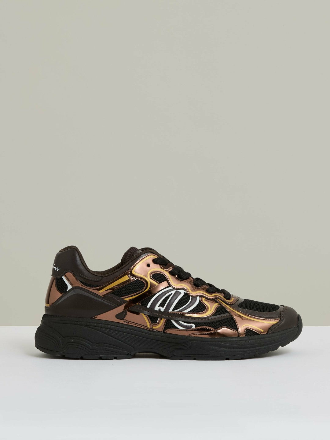 Reiss | Overlay Logo Running Trainers in Electric Brown