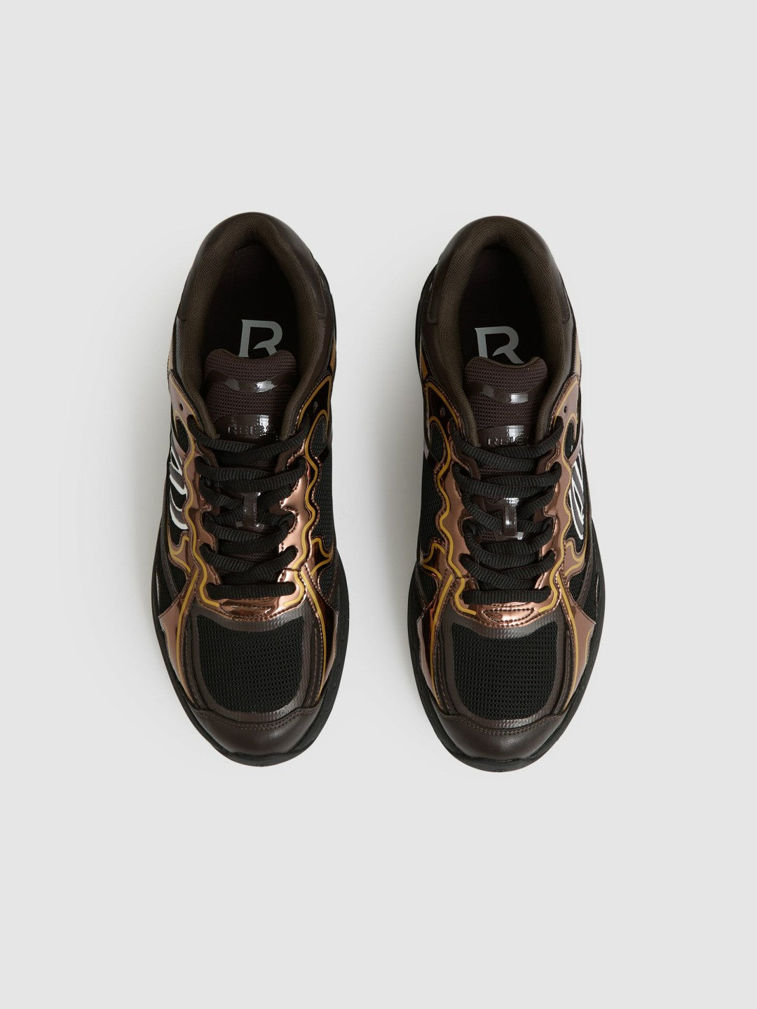 Reiss | Overlay Logo Running Trainers in Electric Brown