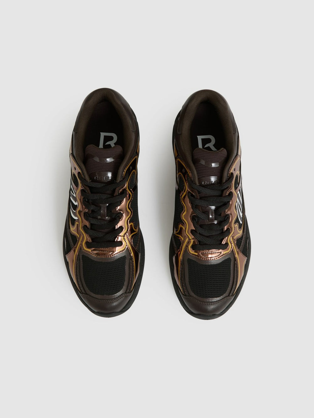 Reiss | Overlay Logo Running Trainers in Electric Brown