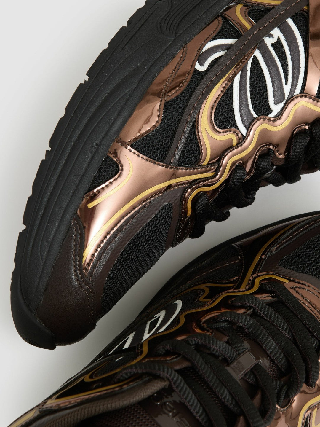 Reiss | Overlay Logo Running Trainers in Electric Brown