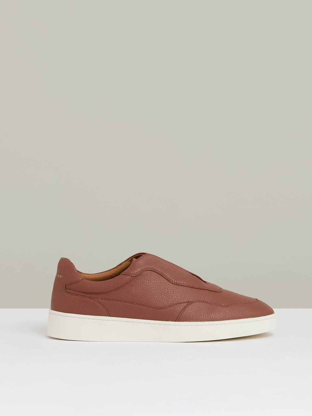 Reiss | Leather Elasticated-Lace Trainers in Terracotta Brown