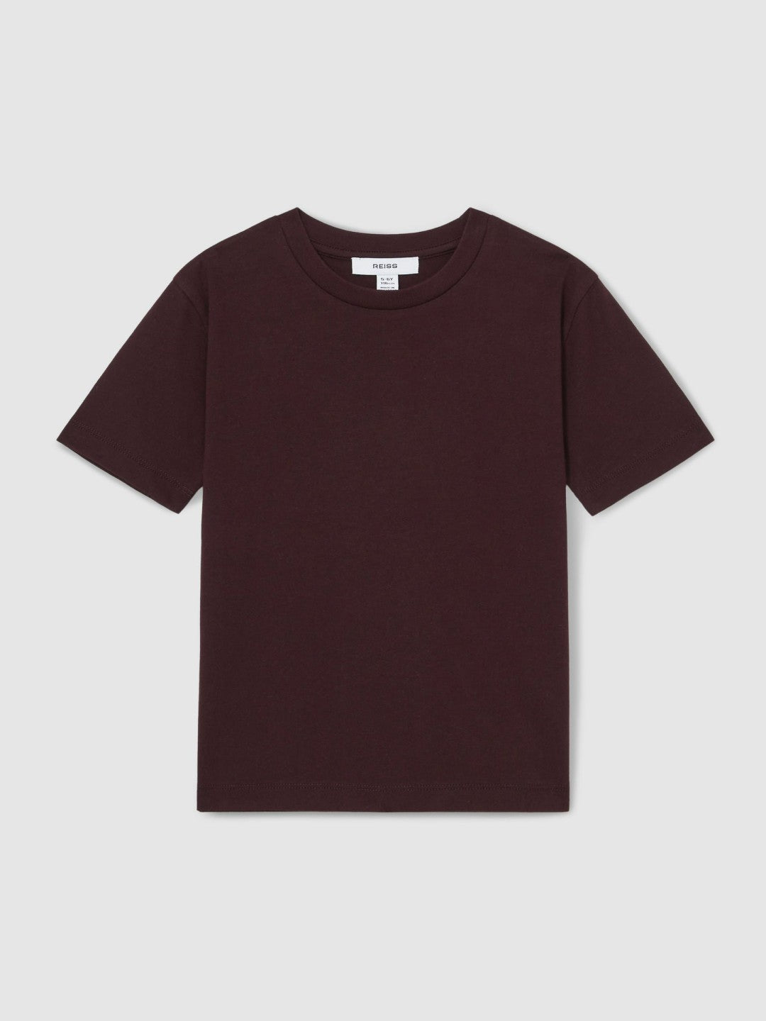 Reiss | 9-13 yrs Cotton Crew-Neck T-Shirt in Bordeaux