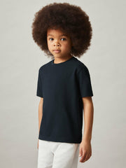 Reiss | 9-13 yrs Cotton Crew-Neck T-Shirt in Navy