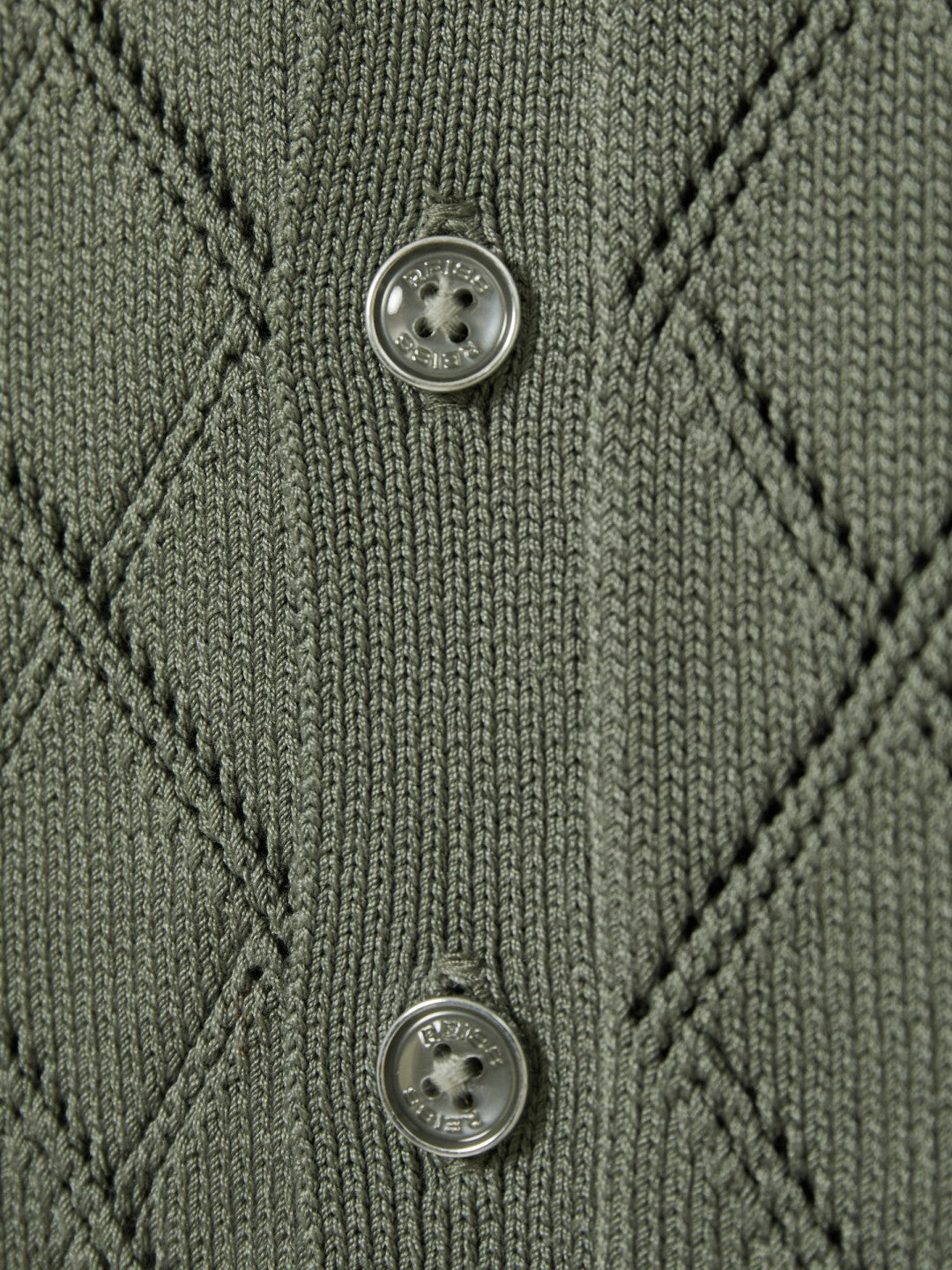 Reiss | 3-9 yrs Cotton Blend Diamond Knit Shirt in Dark Sage