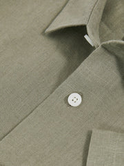 Reiss | 3-9 yrs Short Sleeve Linen Shirt in Thyme Green