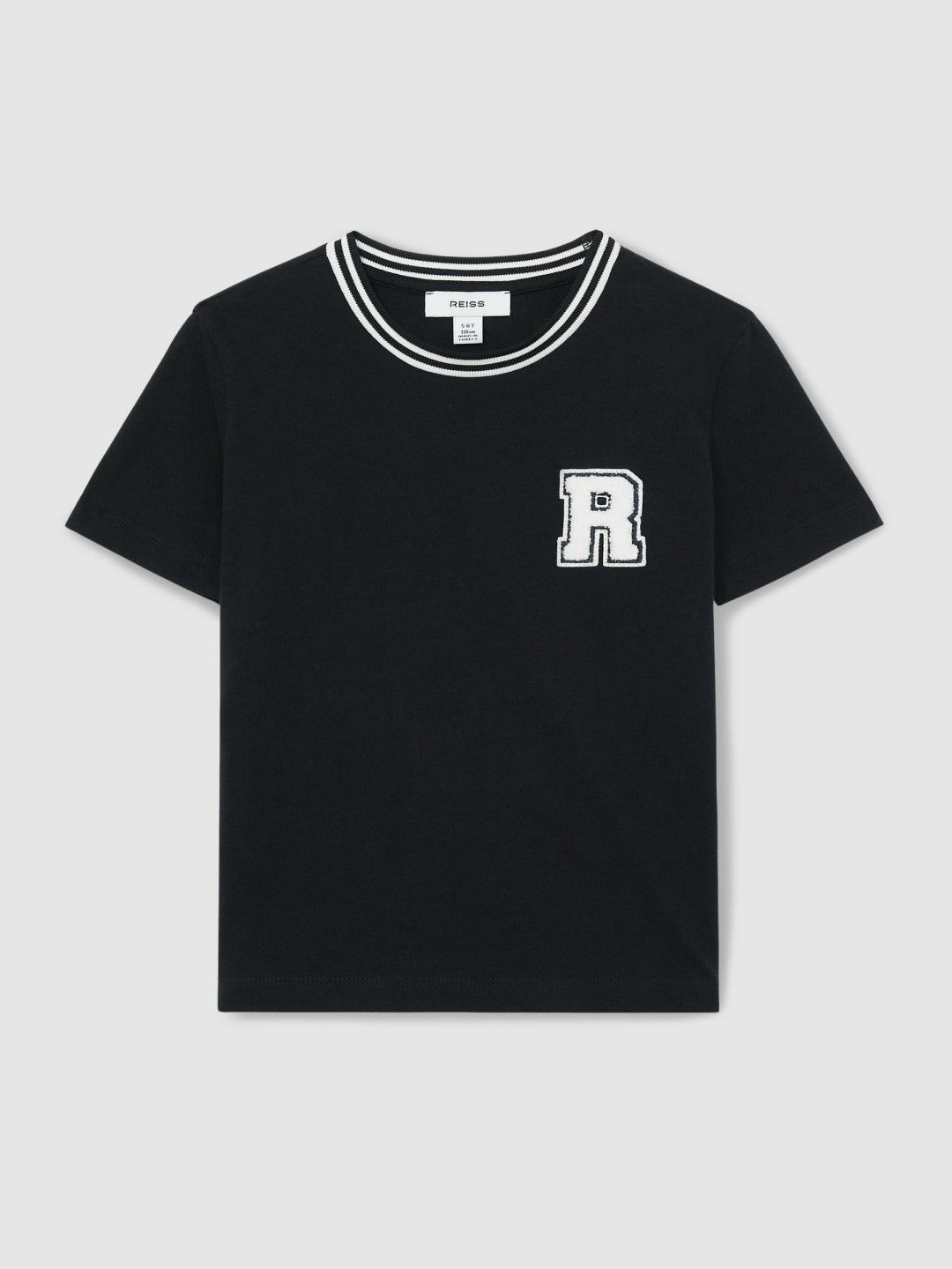 Reiss | 9-13 yrs Cotton Letter Patch T-Shirt in Navy