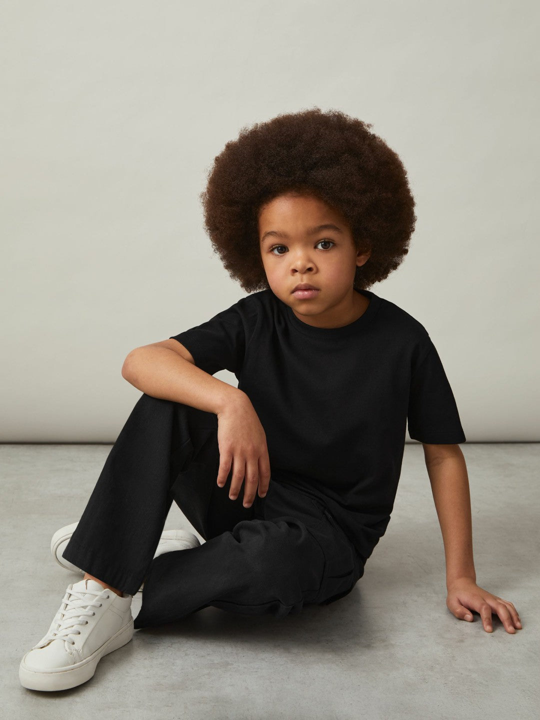Reiss | 3-9 yrs Cotton Crew-Neck T-Shirt in Black