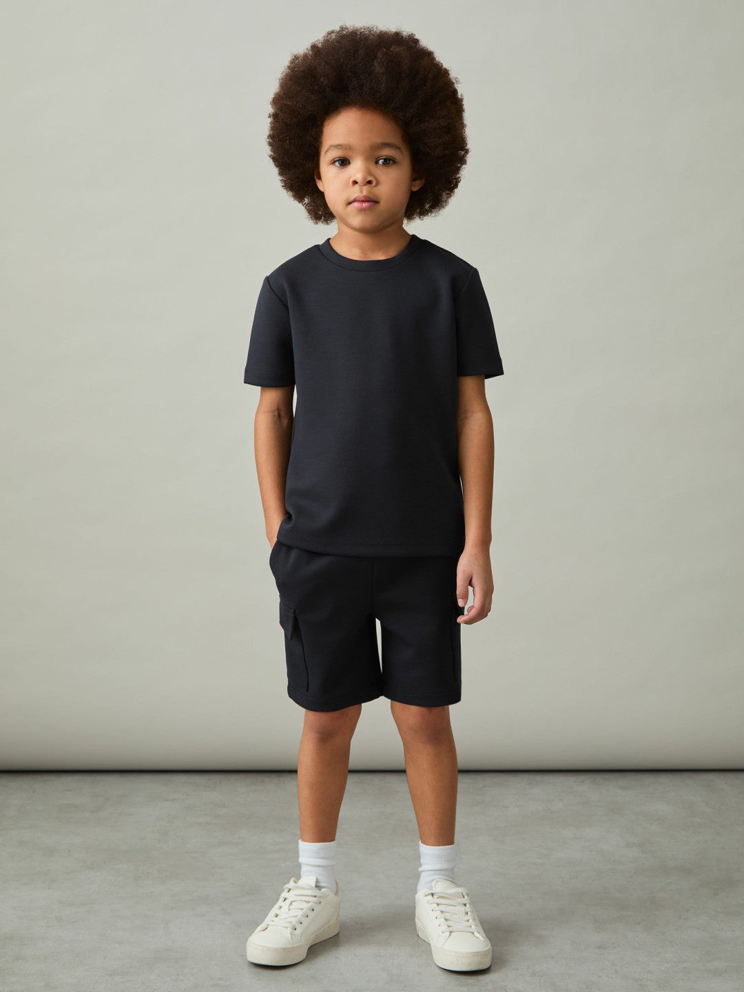 Reiss | 3-9 yrs Interlock-Jersey Crew-Neck T-Shirt in Navy
