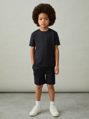 Reiss | 3-9 yrs Interlock-Jersey Crew-Neck T-Shirt in Navy