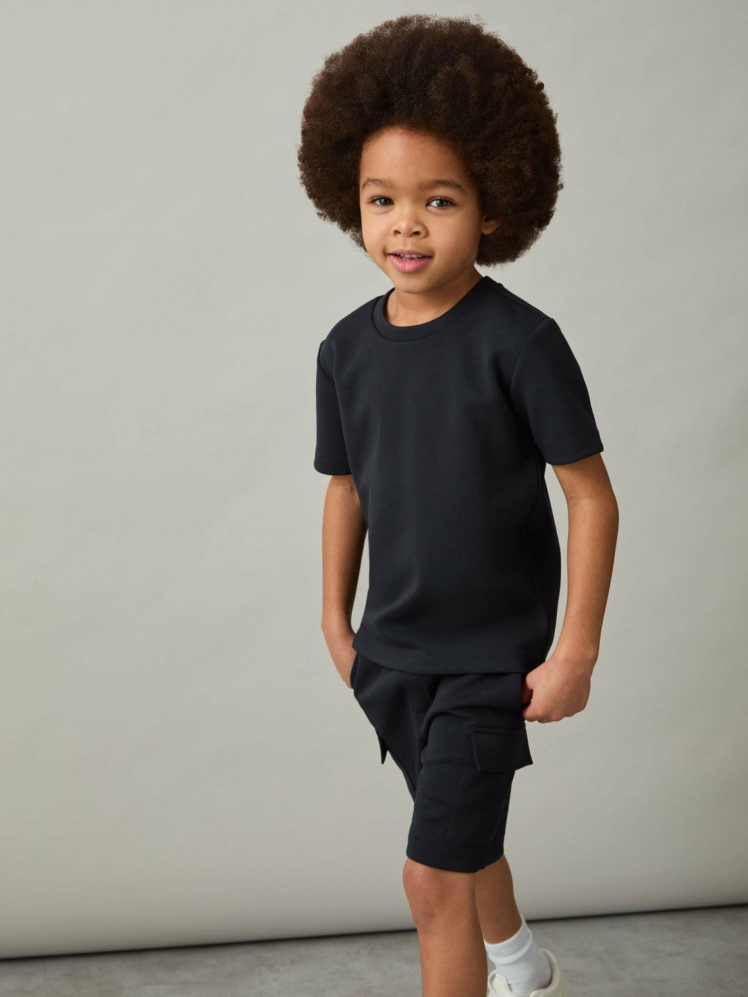 Reiss | 3-9 yrs Interlock-Jersey Crew-Neck T-Shirt in Navy