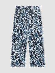 Reiss | 9-13 yrs Floral-Print Straight-Leg Jeans in Blue