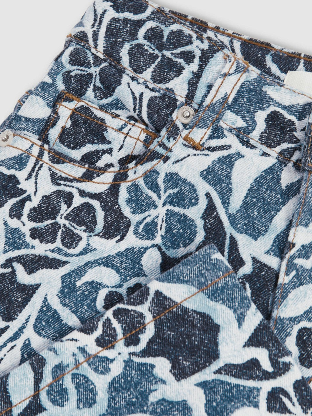Reiss | 9-13 yrs Floral-Print Straight-Leg Jeans in Blue