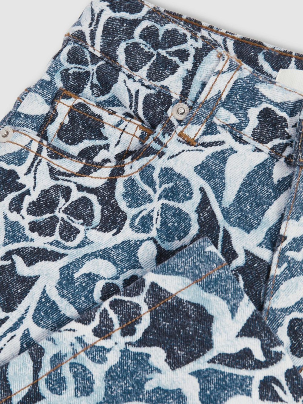 Reiss | 9-13 yrs Floral-Print Straight-Leg Jeans in Blue