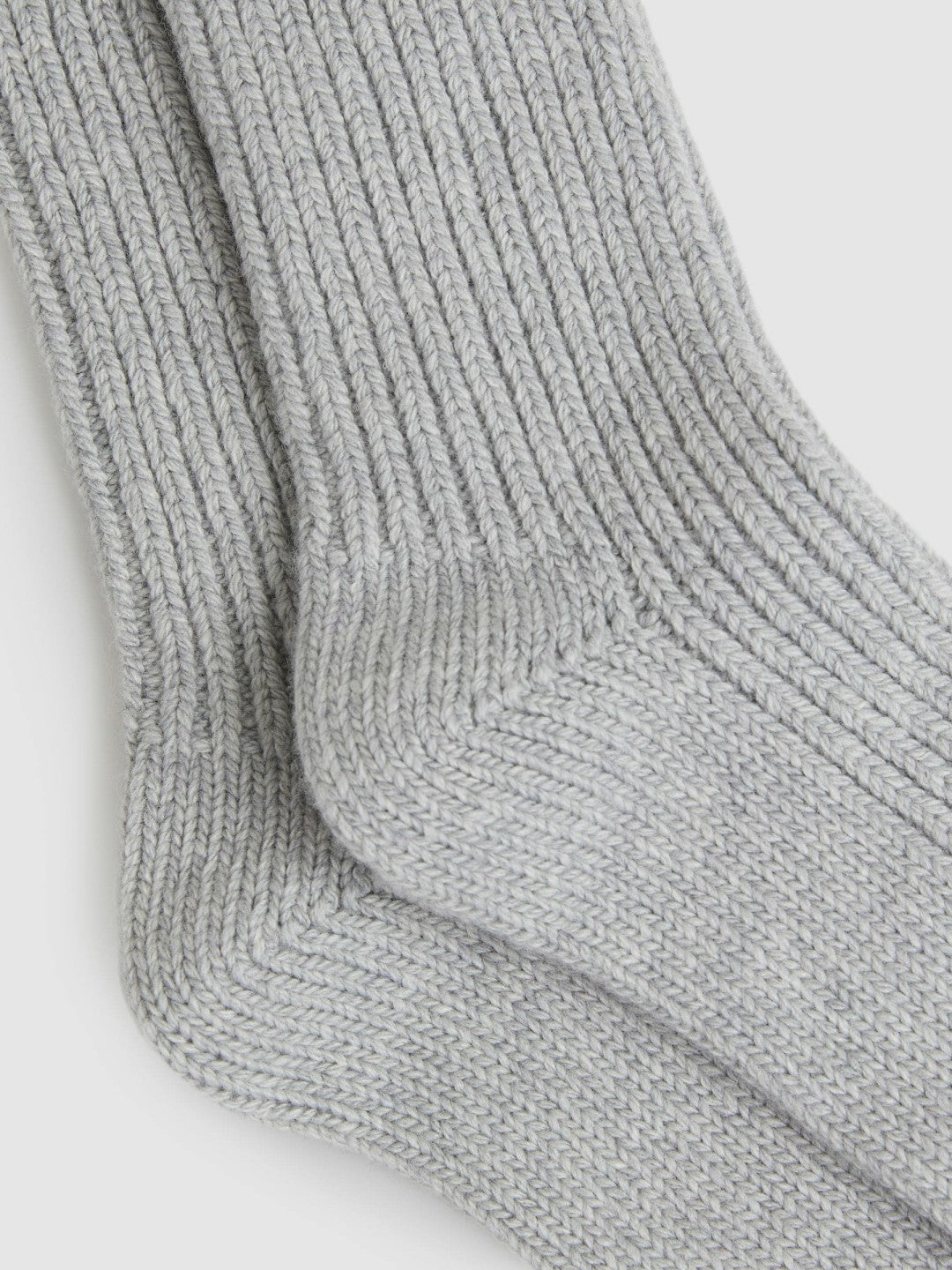 Reiss | Rib-Knit Socks With Cashmere in Grey