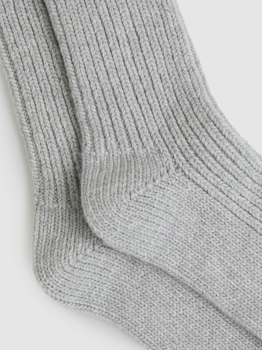 Reiss | Rib-Knit Socks With Cashmere in Grey