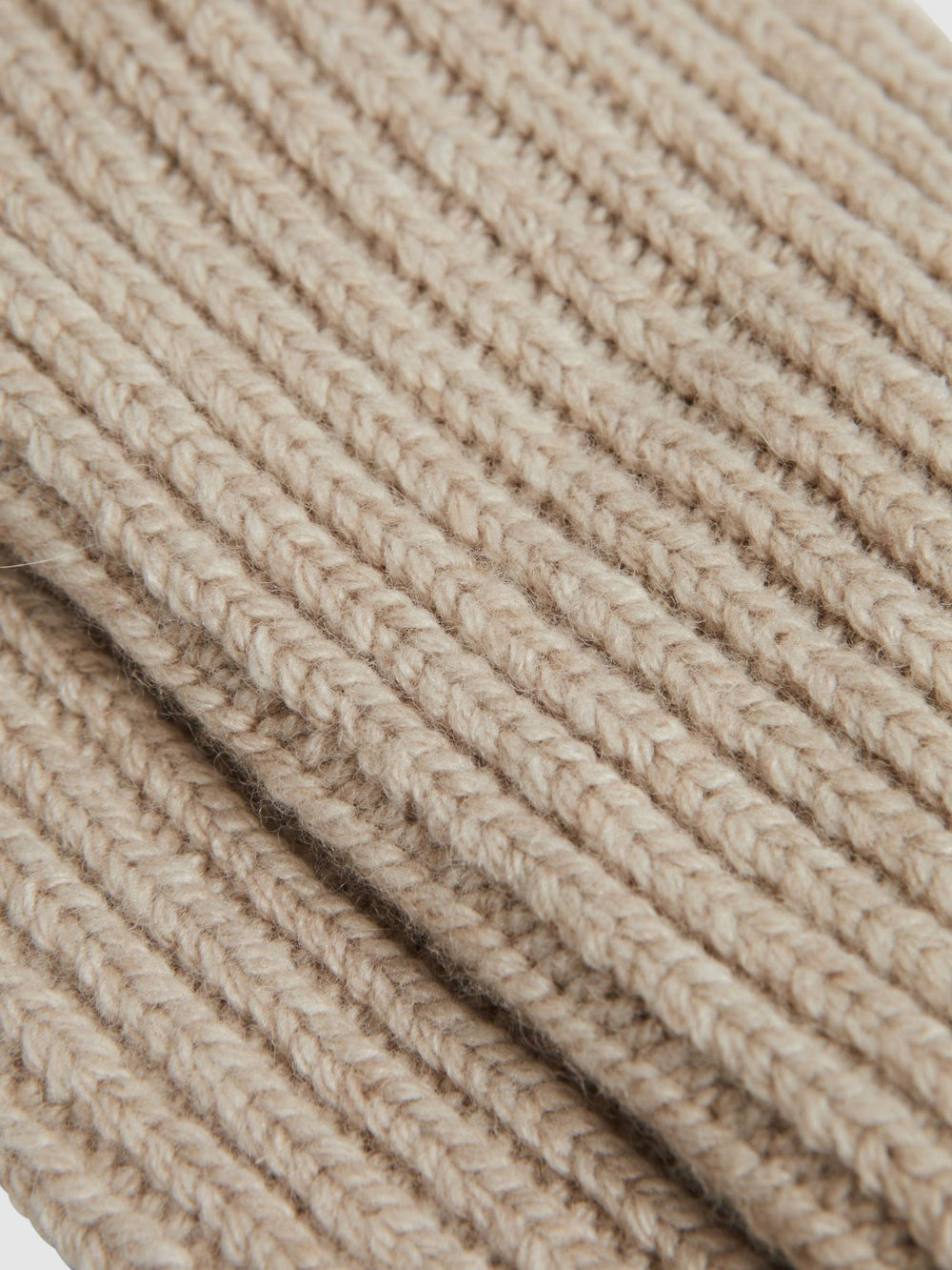 Reiss | Rib-Knit Socks With Cashmere in Oatmeal