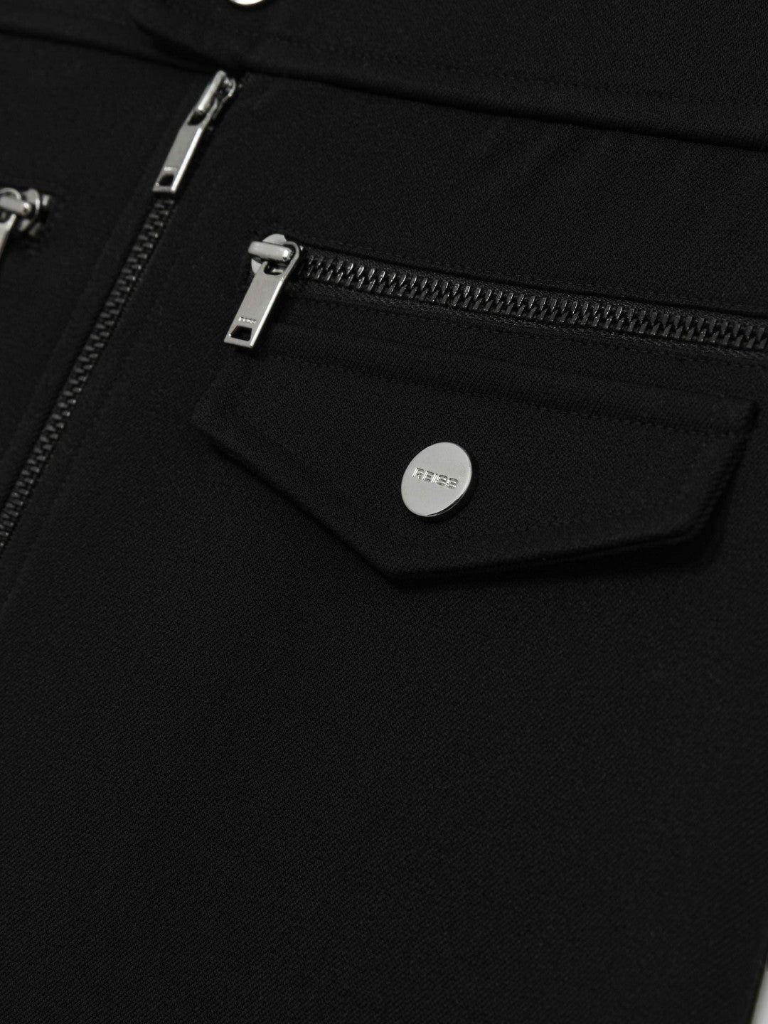 Reiss | 4-9 yrs Piqué Zip-Detail Mini Skirt in Black